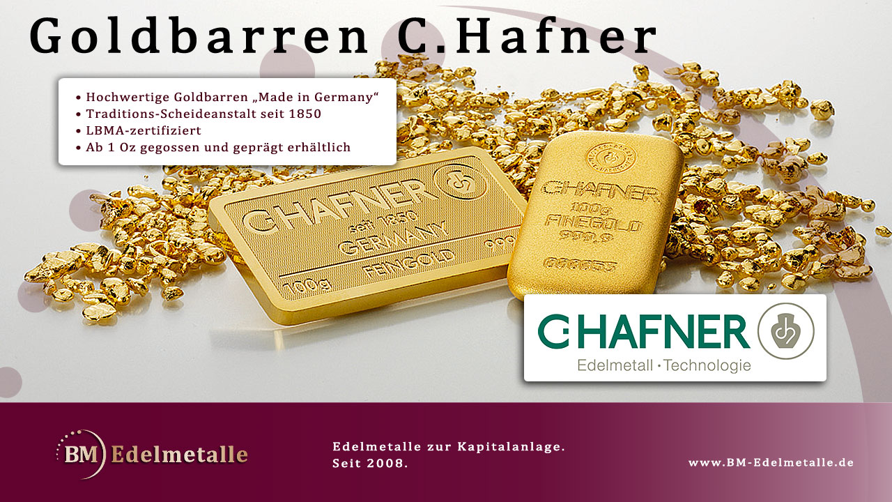 C.Hafner Goldbarren Übersicht