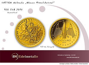 100 EURO Gold - Oberes Mittelrheintal 2015