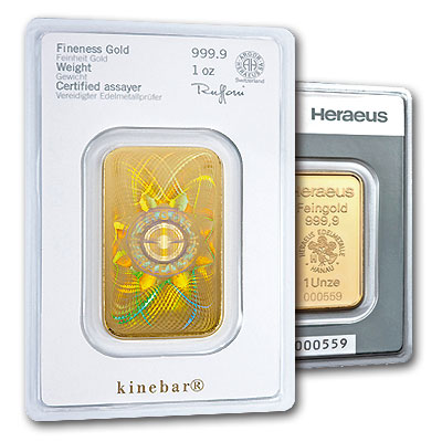Kinebar Goldbarren im Scheckkarten-Format