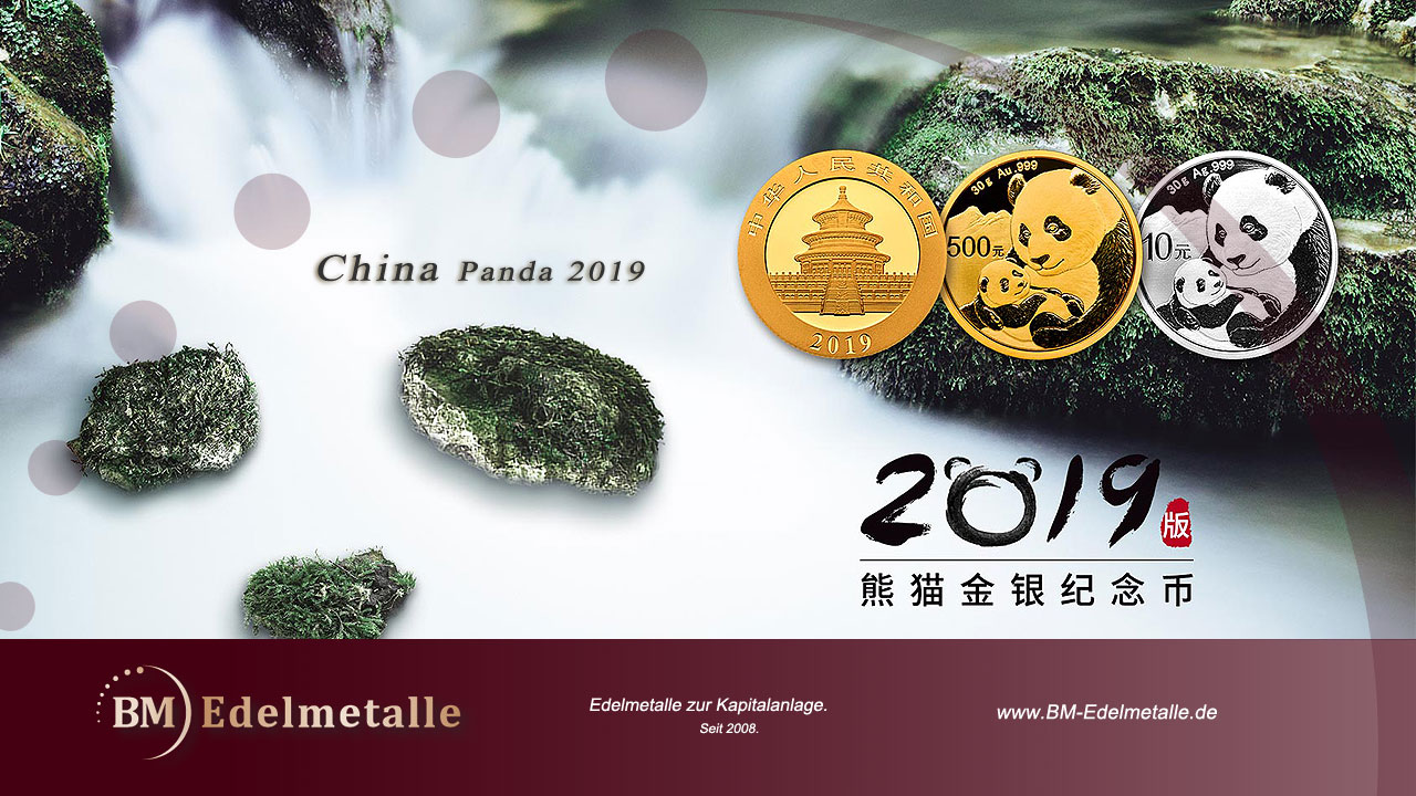 China Panda 2019 Silber + Gold