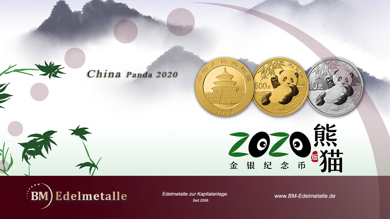 China Panda 2020 Silber + Gold