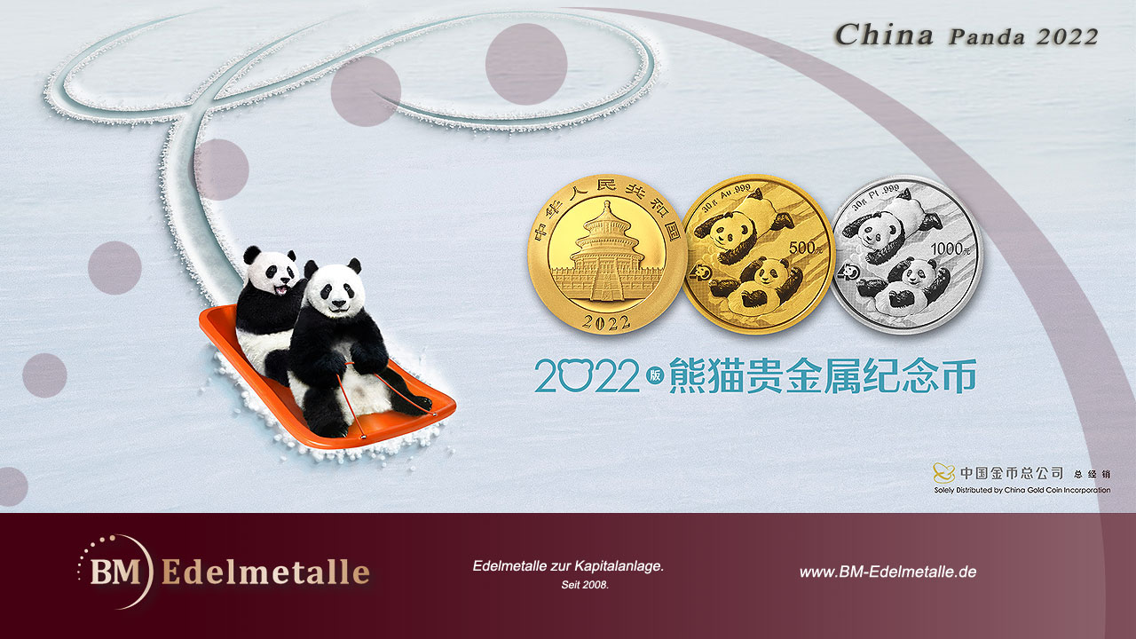 China Panda 2022 Silber + Gold